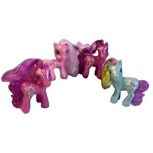 My Little Pony Set Figures Pastel Colors Floral Designs Vintage Toy Fun!